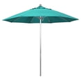 thumbnail image 1 of 9' Venture Series Patio Umbrella With Silver Anodized Aluminum Pole Fiberglass Ribs Push Lift With Sunbrella 1A Aruba Fabric, 1 of 2