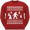 thumbnail image 1 of Sasquatch Ugly Christmas Sweater Red Crew Neck Sweatshirt, 1 of 1