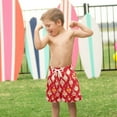 thumbnail image 4 of FORMRS Boys Swim Trunks Quick Dry Mesh Liner Boardshorts Sizes XS-XL, Orange Christmas Ornaments Pattern, 4 of 7