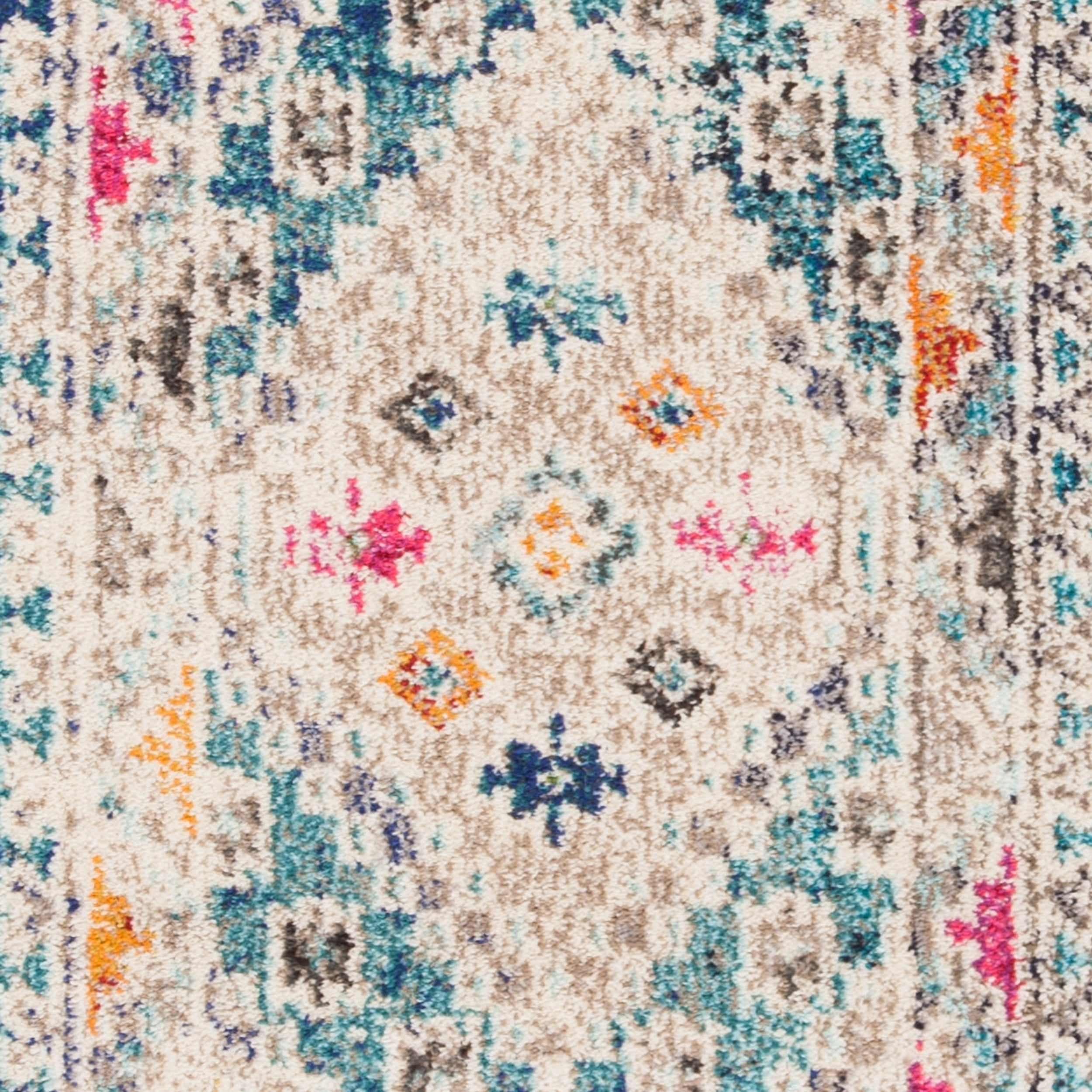 SAFAVIEH Madison Lanford Vintage Geometric Runner Rug, Dark Blue/Yellow, 2' x 8'