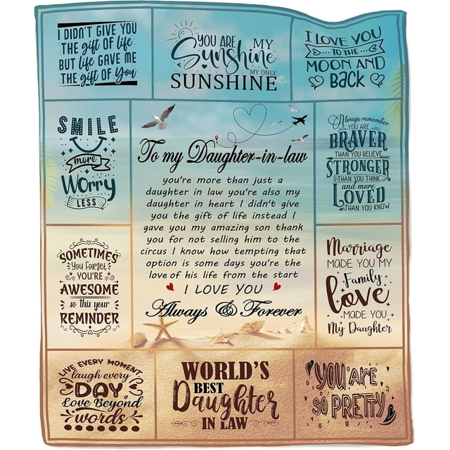 LHSHID Daughter in Law Gifts Blanket Birthday Gifts for Daughter in Law Daughter in Law Gifts from Mother in Law Daughter in Law Birthday Gifts Gifts for Daughter in Law Throw Blanket 30"x40"