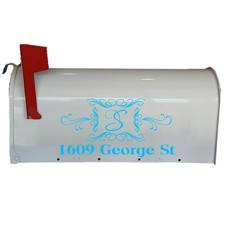VWAQ Mailbox Monogram Design Personalized Street Address Decal Set