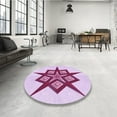thumbnail image 3 of Ahgly Company Indoor Rectangle Patterned Dimorphotheca Magenta Pink Area Rugs, 3' x 5', 3 of 6
