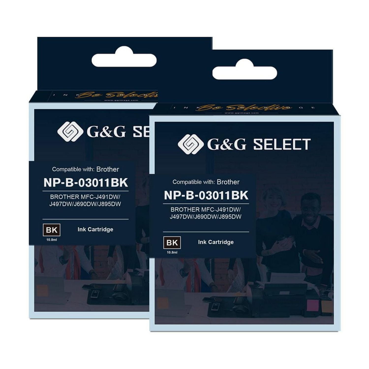 G&G Select Brother LC3011 Lot de 2 cartouches d'encre noire compatibles
