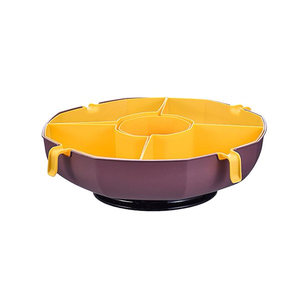 Cesta de frutas, plato giratorio de doble capa para olla caliente, rejilla múltiple para el hogar (rojo vino S) Wdftyju Libre de BPA