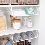 Mainstays Wire Under-Shelf Storage Baskets, White, 2 Pack