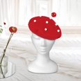 thumbnail image 1 of Sombrero de Artista Yinane Regalo Informal Rojo Lana, 1 of 8