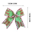 thumbnail image 3 of MMJ Christmas Decorations Pre Tied Bow Ornament Allover Print Fabric Elegant Gift Wrapping Tree Door Holiday Party Accent, 3 of 5