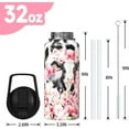 thumbnail image 2 of 32oz Cow Print Water Bottles with Flip Straw & Spout Lid, Double Wall Stainless Steel Travel Sport Bottle, Gym Gifts for Women Men (1PC), 2 of 6