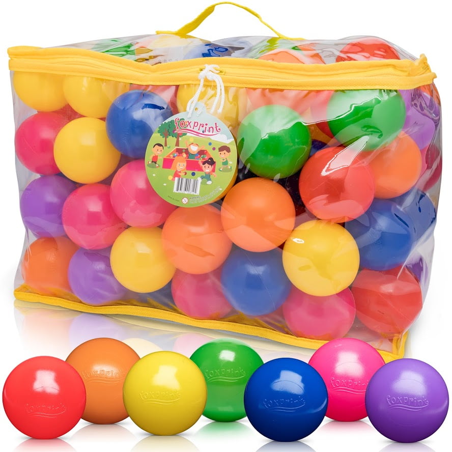 100 x Multi Coloured Ball Elitezotec © New Kids Childrens Plastic Multi Coloured Soft Play Balls Ball Pits Pens Tents Pools