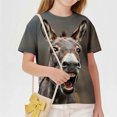 thumbnail image 3 of Xdegoge Tween Boys Girls 3D Donkey Graphic T-Shirts Funny Animal Print Short Sleeve Crewneck Novelty Tees Summer Casual Tops, Size 11-12, 3 of 8