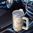 thumbnail image 6 of OBREWU Golden Retriever with Bones and Paws Tumbler with Handle and Lid,Golden Retriever with Bones and Paws 40oz Double Wall Vacuum Insulated Tumbler,Cups Gift for Women and Men, 6 of 7