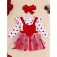 thumbnail image 2 of Christmas Baby Girl Outfit Cute Elk Ruffle Sleeve Romper Overall Dress Infant Girls Skirt Sets, 2 of 7
