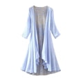 thumbnail image 2 of Neewe Women Cardigan Summer Long Sleeve Ice Silk Patchlace Knitwear Elegant Thin Air-Conditioning Sunscreen Shirt Tops, 2 of 5