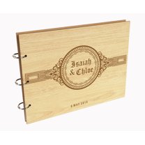 Darling Souvenir Personalized Engraved Laser Cut Wedding Guest Book Wooden Cover Sign-in Book Registry Guestbook Scrapbook-Z9