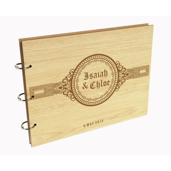 Darling Souvenir Personalized Engraved Laser Cut Wedding Guest Book Wooden Cover Sign-in Book Registry Guestbook Scrapbook-Z9