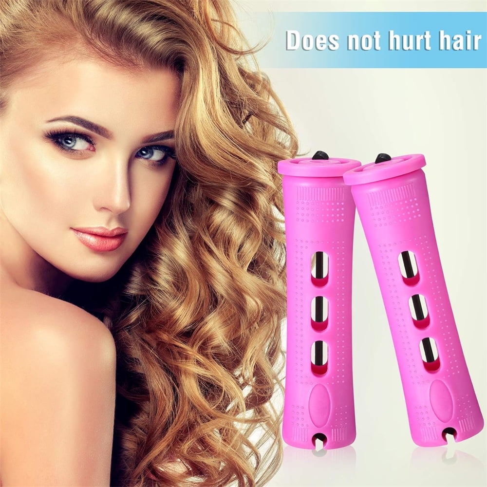 XUZOPIM Dauerwellenwickler Set – 50 Stück, Gummi, 9,5 Cm Lang, Für Locken & Wellen, Farbe: Beige