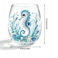 thumbnail image 2 of Coastal Barware,,Seaside Pattern Clear Stemless Wine Tumblers Tropical Summer Cocktail Cups(E4IN), 2 of 5