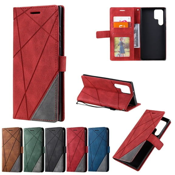 ETFAST Wallet Multi Card Slot Flip Zipper Leather Case For Samsung Galaxy S24 Ultra S24Plus S23 Ultra S23Plus S23FE S22 Ultra S21 Ultra S20 S10 S9 Leather Phone case