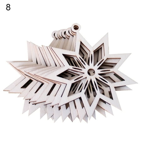 

Pnellth 10Pcs Hanging Pendant Nicely Carved Fine Workmanship Wood Snowman Christmas Theme Pendant Christmas Decorations