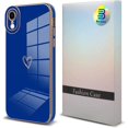 thumbnail image 6 of for iPhone XR Case Love Heart Plating Electroplate Luxury Elegant Case Camera Protector Soft TPU Shockproof Protective Corner Back Cover iPhone XR Case -Blue, 6 of 12