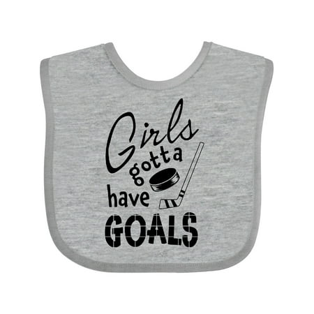 

Inktastic Girls Gotta Have Goals- Hockey Player Gift Baby Girl Bib