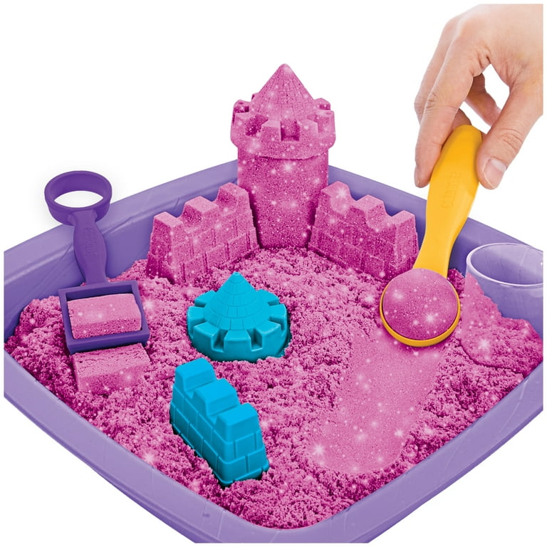Kinetic Sand Sparkle Sandcastle Set w/ 1lb Pink Shimmer Kinetic Sand 