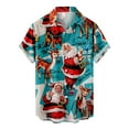 thumbnail image 2 of End-of-year Savings! Tejiojio Clearance Men Casual Solid Buttons Christmas Santa Claus Print With Pocket Turndown Short Sleeve Shirt Blouse, 2 of 5
