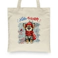 thumbnail image 2 of Hello Winter Chihuahua Smiling in Red Scarf Hat Welcome Christmas Canvas Tote Bag Dog Lover Gifts Idea Reusable Shopping Grocery Bag - 00017, 2 of 5