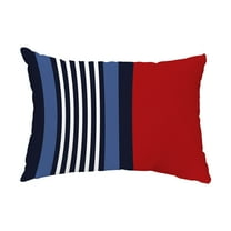 Simply Daisy, 14" x 20" Beach Shack Red Decorative Stripe Outdoor Pillow