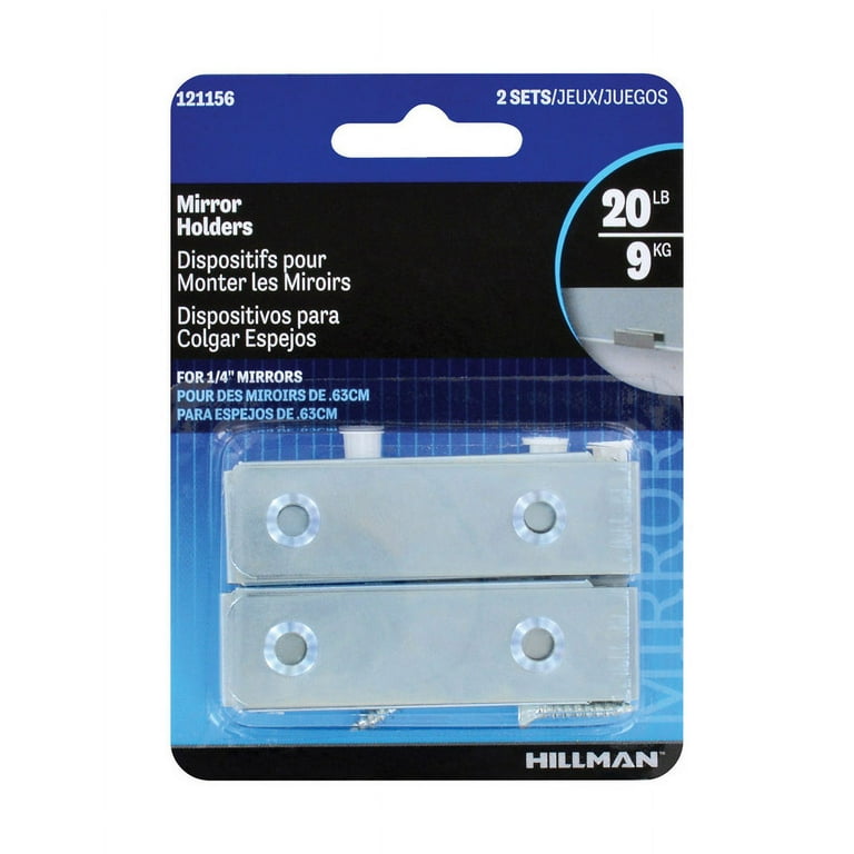 Hillman AnchorWire Silver Hidden Mirror Holder 20 lb 2 pk Hillman AnchorWire Silver Hidden Mirror Holder 20 lb 2 pk
