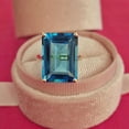 thumbnail image 4 of Swiss Blue Topaz Emerald Cut Cocktail Ring, 925 Silver Handmade Gemstone Ring, Women Gifted Topaz Anniversary Ring,, 4 of 4