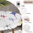 thumbnail image 6 of Red Purple Diamond Fitted Tablecloth with Elastic Edged, Round Table Cloth for Dining Table, Modern Geometric Middle Century Retro Waterproof Oil Proof Table Cover for Indoor Outdoor 45"-54", 6 of 8