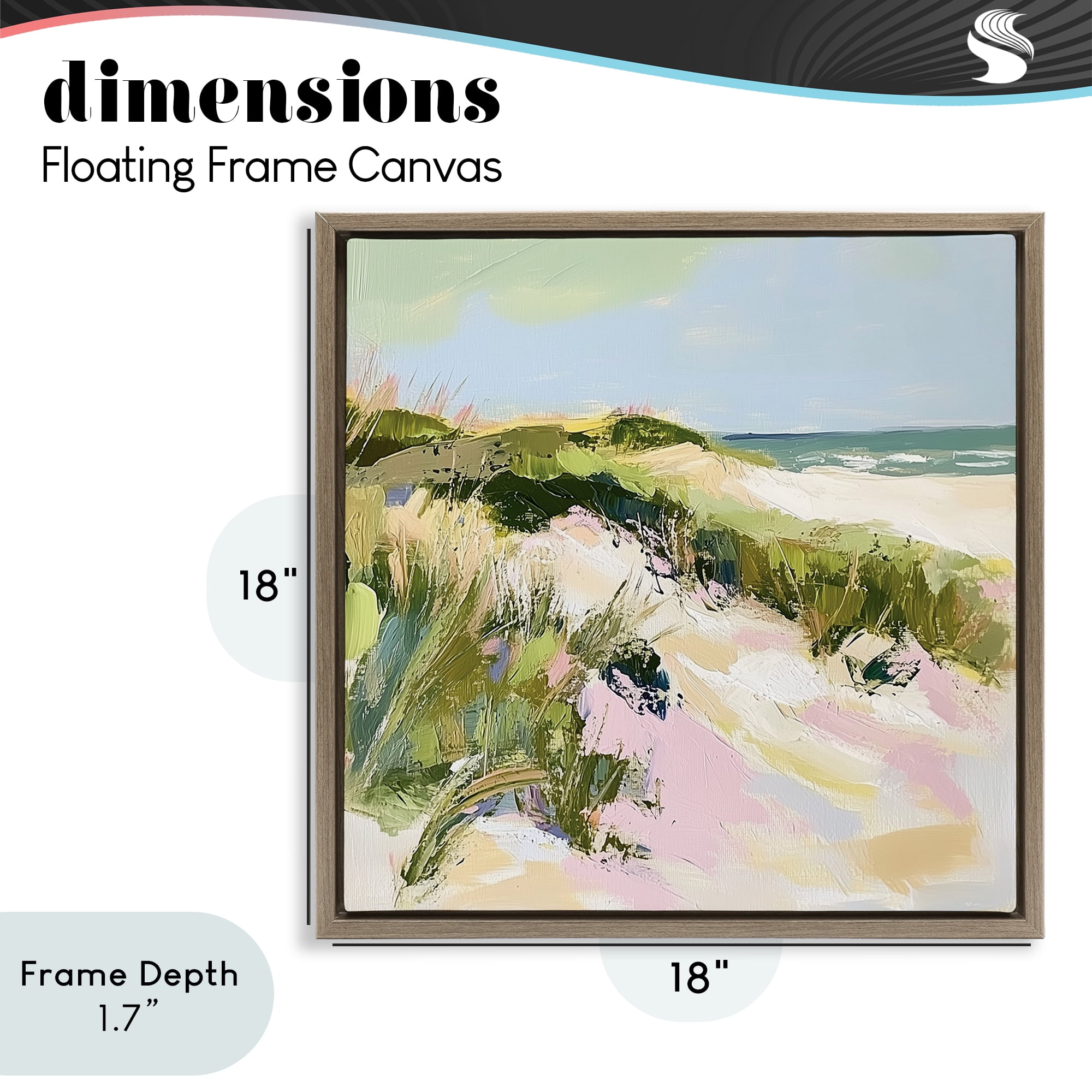 Stupell Industries Pastel Coastal Dunes at Sunrise Brown Framed Floater Canvas Wall Art, design by Heidi Kuntz