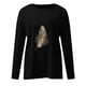 thumbnail image 4 of Mujeres Sexy Feather Crop Workout Manga larga Vintage O-cuello Casual Blusa Tops Fridja ghj987+1116, 4 of 5