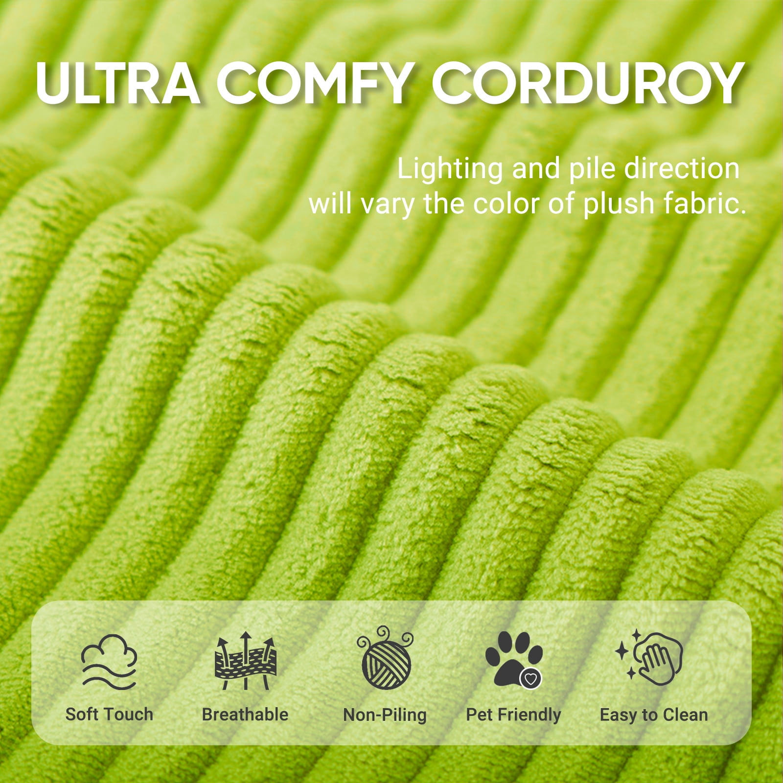 Alvantor Bean Bag Chair, Armless Lazy Sofa with Memory Foam and Soft Corduroy for Living Room Bedroom Reading Gaming