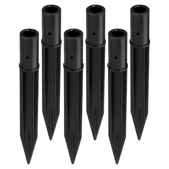 NUOLUX 6Pcs Path Light Stakes Abs Black for Outdoor Use in Gardens and Yards 15.50X1.10X1.10in