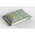thumbnail image 2 of Ambesonne Dahlia Pillow Sham 2 Pack, Colorful Dandelion Petals, 26"x20", Lime Green Azure Blue, 2 of 3