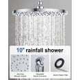 thumbnail image 4 of Rain Shower Head with 3-Mode Handheld Spray Combo, Dual Showerheads, All-Metal High-Pressure 10-Inch Rainfall Shower Head Set, Extension Arm with 3-Way Diverter, Brushed Nickel, 4 of 6