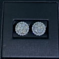 thumbnail image 2 of Sparkle 2.00 Ct Natural Moisanite White Gold Plated Silver Push Back Stud Halo Earrings, 2 of 3