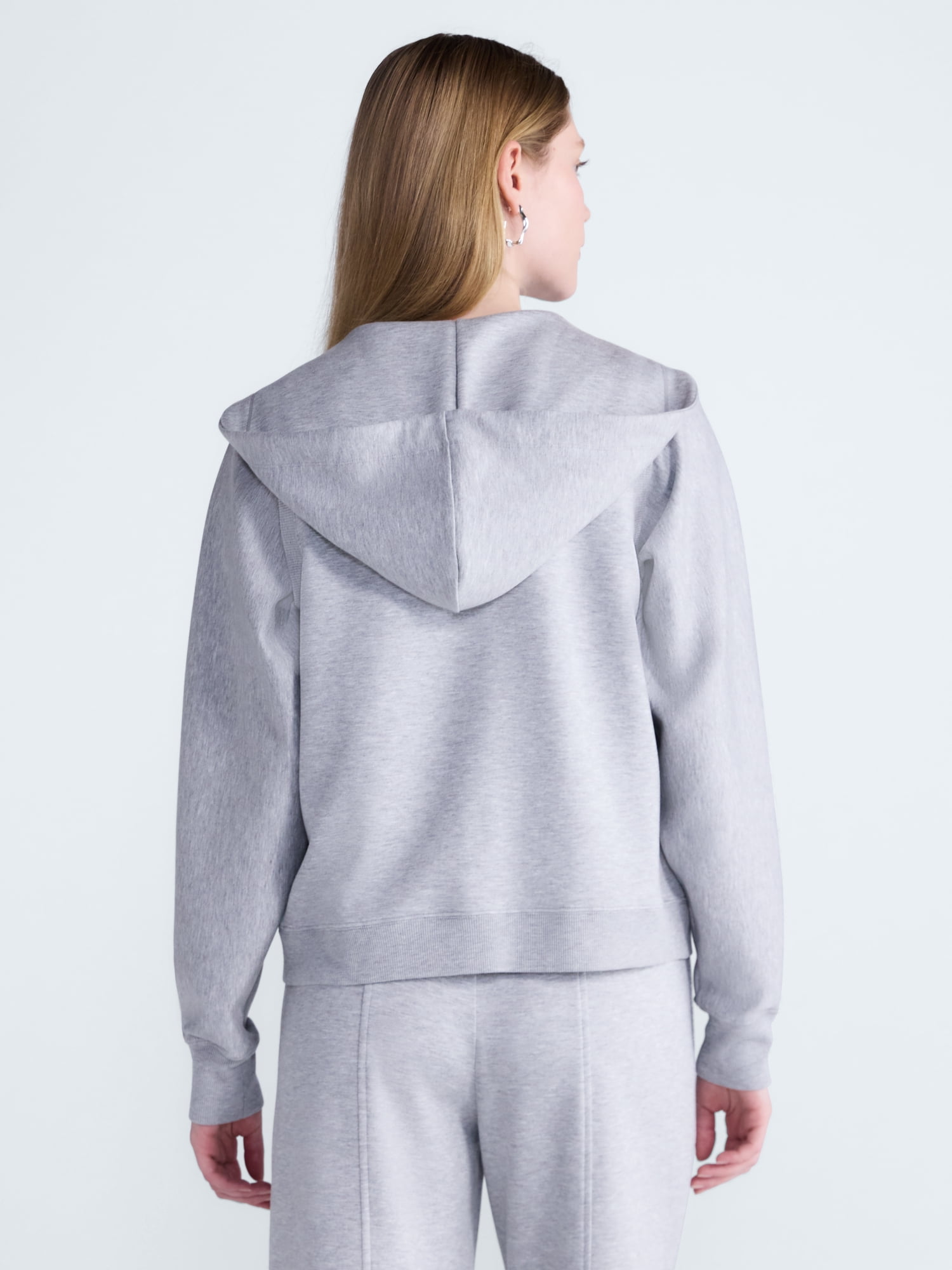 Scoop Women's Scubaknit Sleeveless Hoodie Shrug Set, 2 Piece, Sizes XS-XXL