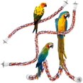 thumbnail image 1 of Perchas de cuerda para pájaros, cómodas perchas para loros, juguetes elásticos de cuerda para pájaros [1 paquete], 1 of 5