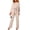 Beige, variant on Women Long Sleeve Playsuit Clubwear Straight Leg Jumpsuit With Belt