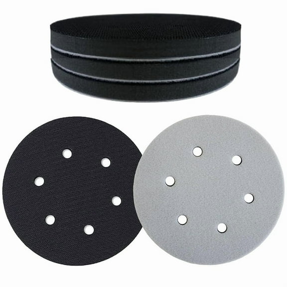 5 Pack 6 Inch Sanding Interface Pads Hook and Loop -Soft Density Sponge Cushion Buffer Backing Pads with EVA Foam