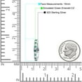 thumbnail image 4 of Blue Apple Co. Minimalist Huggie Hoop Women Earrings Simulated Green Emerald 925 Sterling Silver, 4 of 5