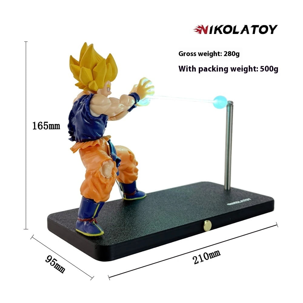 NikolaToy Dragon Ball Kakarotto Son Goku Kamehameha Wave Light Lamp Model Ornament Anime Peripheral Toys Gifts
