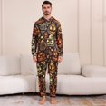 thumbnail image 3 of GYRATEDREAM Matching Family Pajamas Set for Halloween Pumpkin Holiday Costumes Long Sleeve Hooded Jumpsuit for Women/Men/Kids Family Matching Pajamas Onesies for L(Dad) Orange, 3 of 8