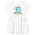 thumbnail image 3 of Inktastic Cute Baby Elephant with Flowers Girls Toddler Dress, 3 of 5