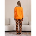 thumbnail image 4 of EYIIYE Family Pajamas Matching Sets Halloween Pumpkin Set Letter Print Long Sleeve Tops Long Pants 2-Piece Outfits, 4 of 8