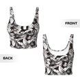 thumbnail image 6 of Goofa Lilies Flowers Printed Sports Bras for Women, High Impact Running Bra Workout Crop Tank Tops Longline Sports Bra Push up-, 6 of 9